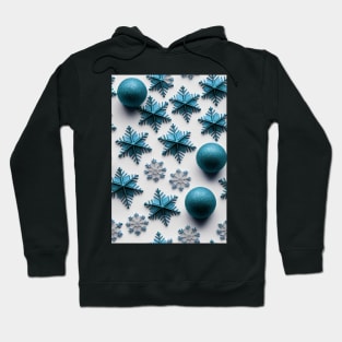 Christmas Seamless Pattern - Blue Snowflakes #7.2 Hoodie